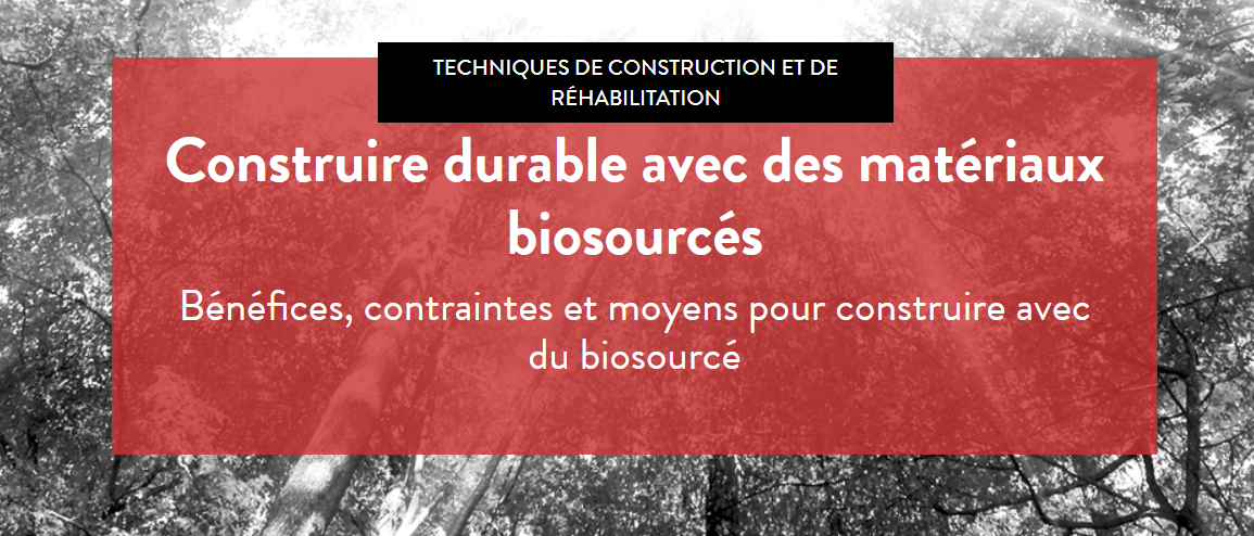 Construire durable avec des matériaux biosourcés Bénéfices, contraintes et moyens pour construire avec du biosourcé